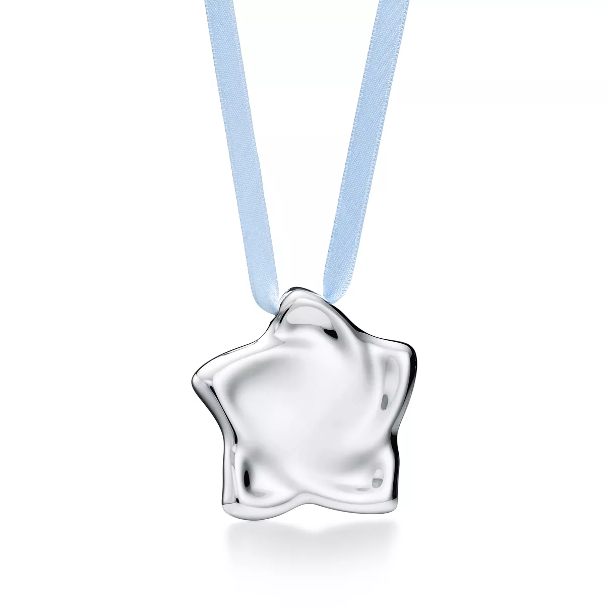 스타 오너먼트, 블루 리본에 스털링 실버