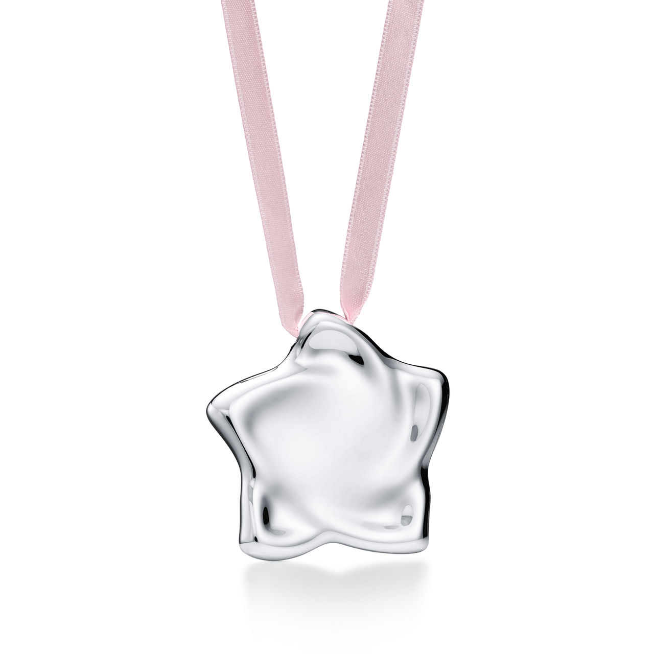 Elsa Peretti Star Ornament in Sterling Silver on a Pink Ribbon - Thumbnail 2