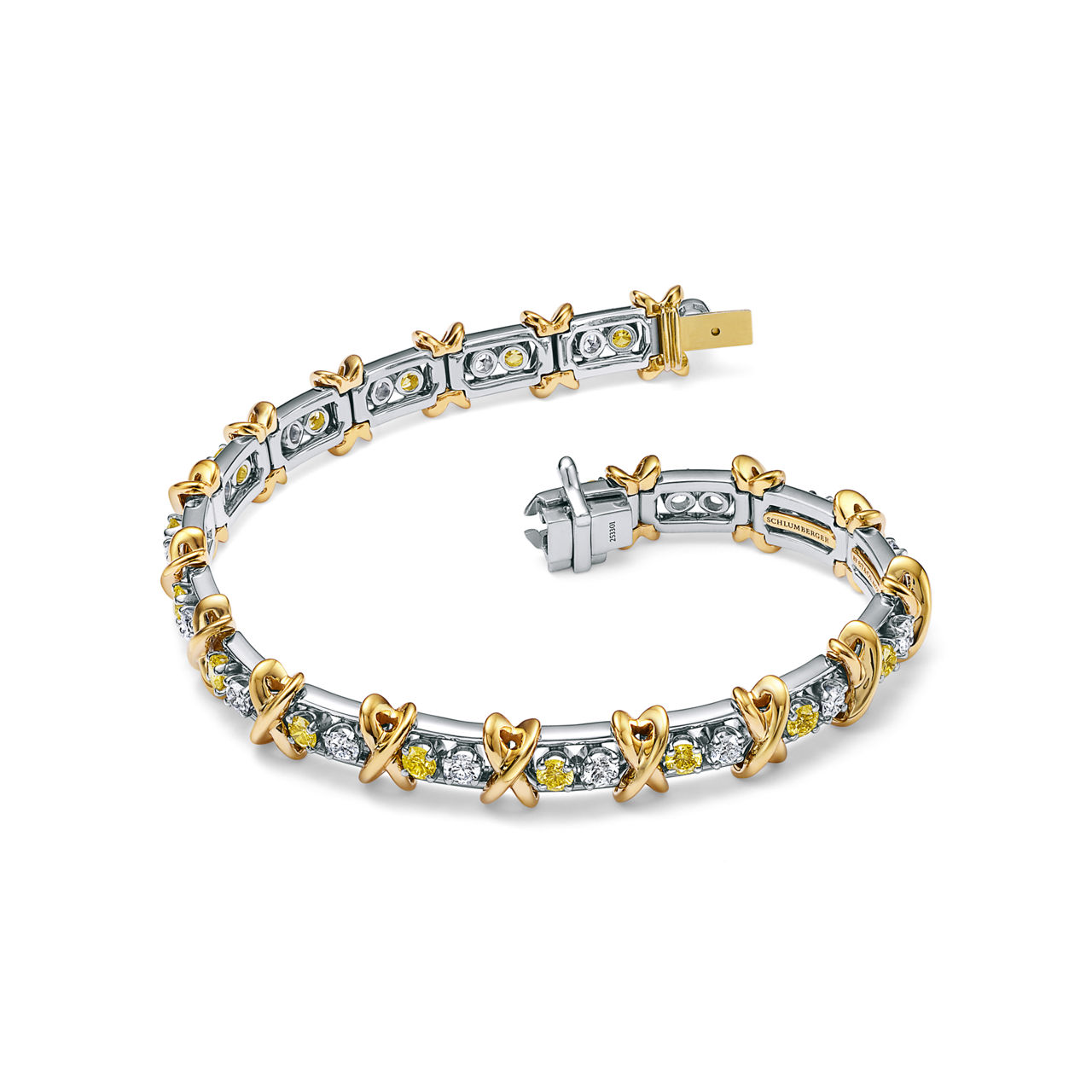 Sixteen Stone par Tiffany:Bracelet avec diamants jaunes et blancs numéro dimage {1}
