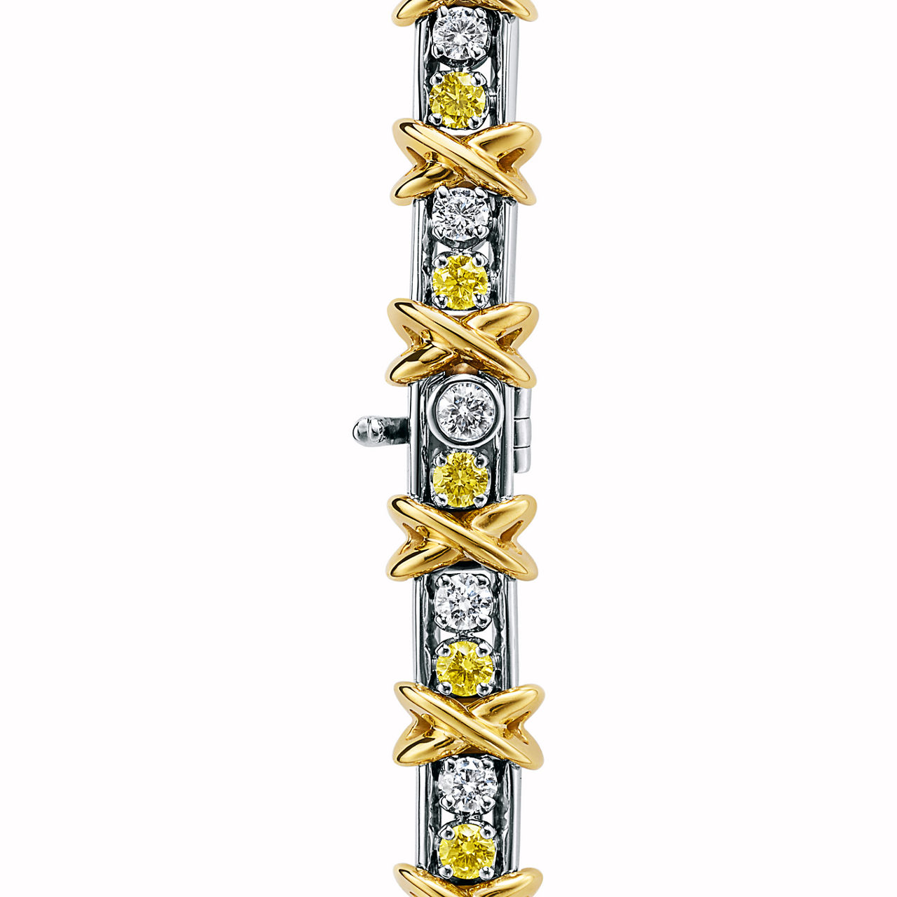 Sixteen Stone par Tiffany:Bracelet avec diamants jaunes et blancs numéro dimage {1}