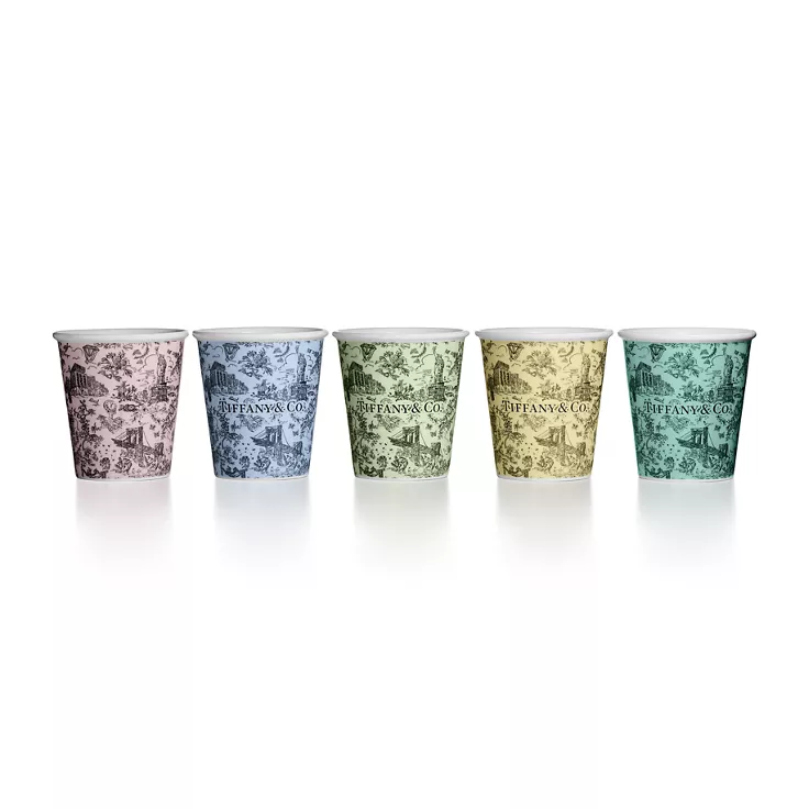 Tiffany Toile:Coffee Cups Set of Five, in Bone China, 1
