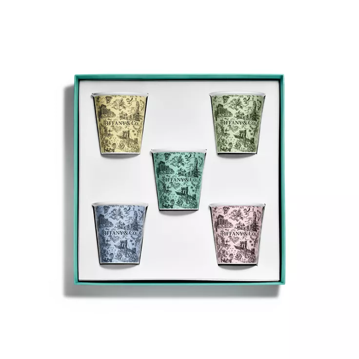 Tiffany Toile:Coffee Cups Set of Five, in Bone China, 2