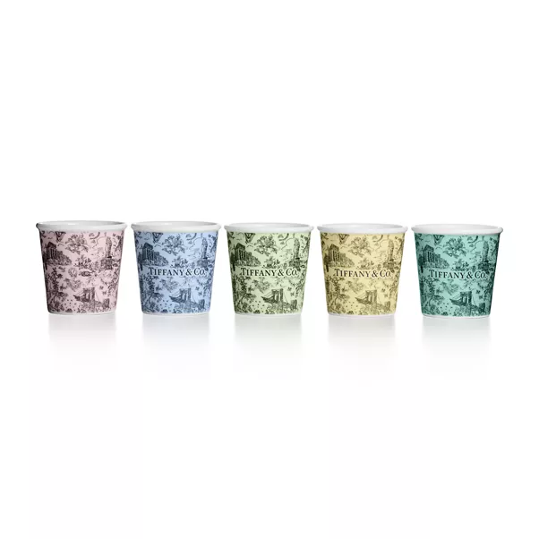 Espresso Cups Set of Five, in Bone China