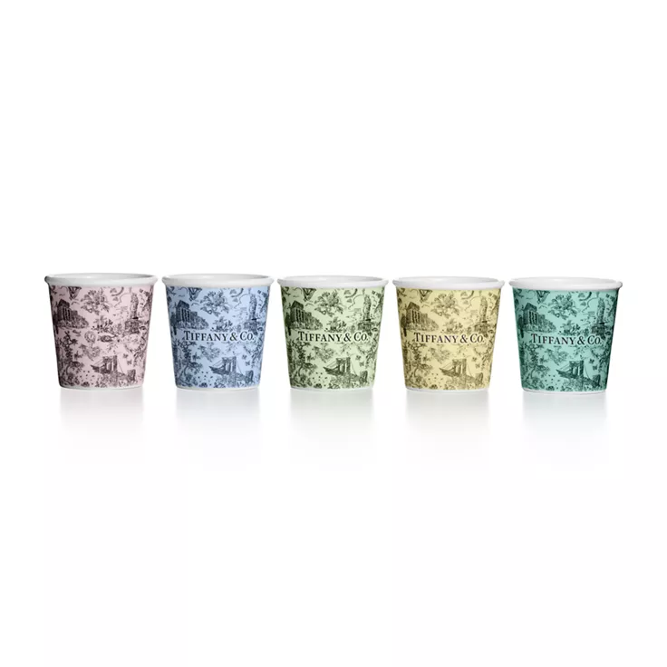 Tiffany Toile:Espresso Cups Set of Five, in Bone China, 1