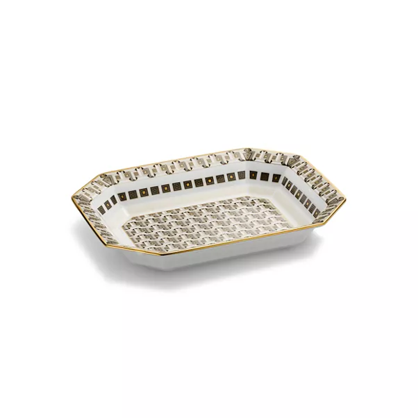 Large Vide Poche with a Hand-painted Gold Rim