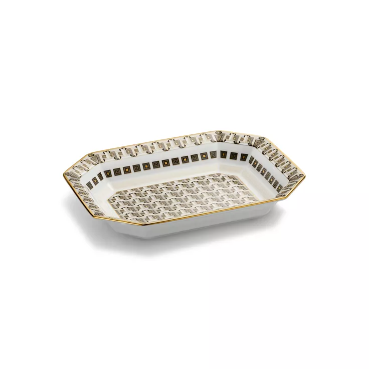 Tiffany T True:Large Vide Poche with a Hand-painted Gold Rim, 1