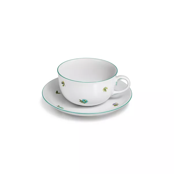 Tazza da tè con piattino in porcellana