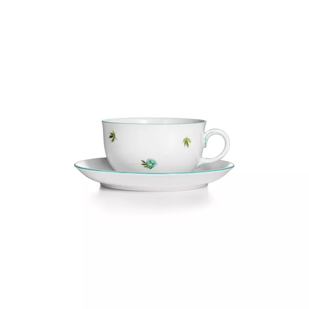 Tazza da tè con piattino in porcellana