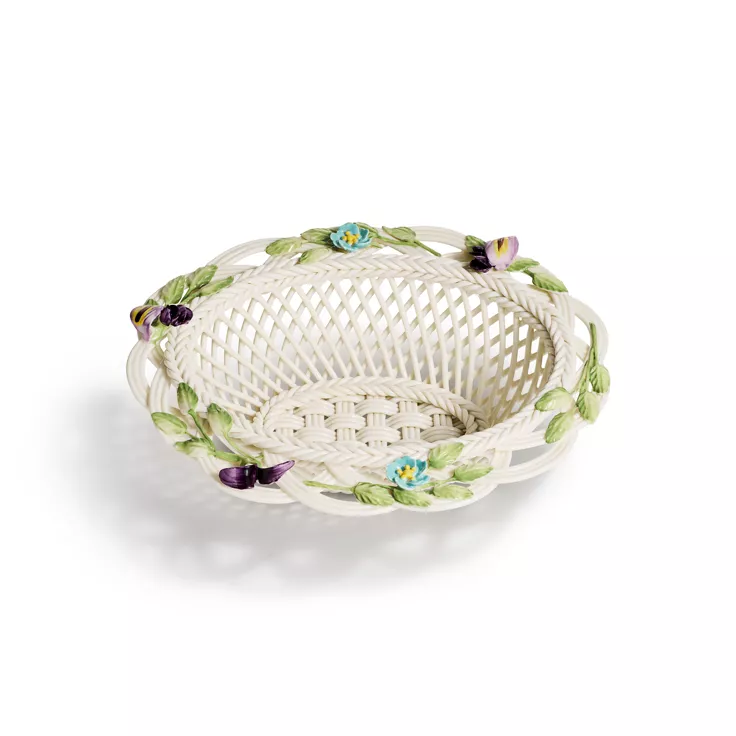 Tiffany Wildflower:Woven Bread Basket in Porcelain, 1