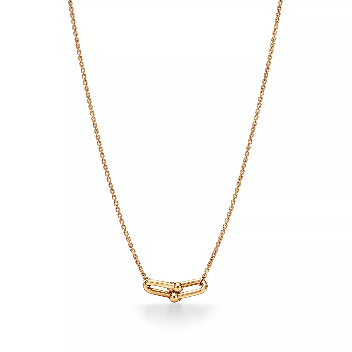 Small Double Link Pendant in Yellow Gold