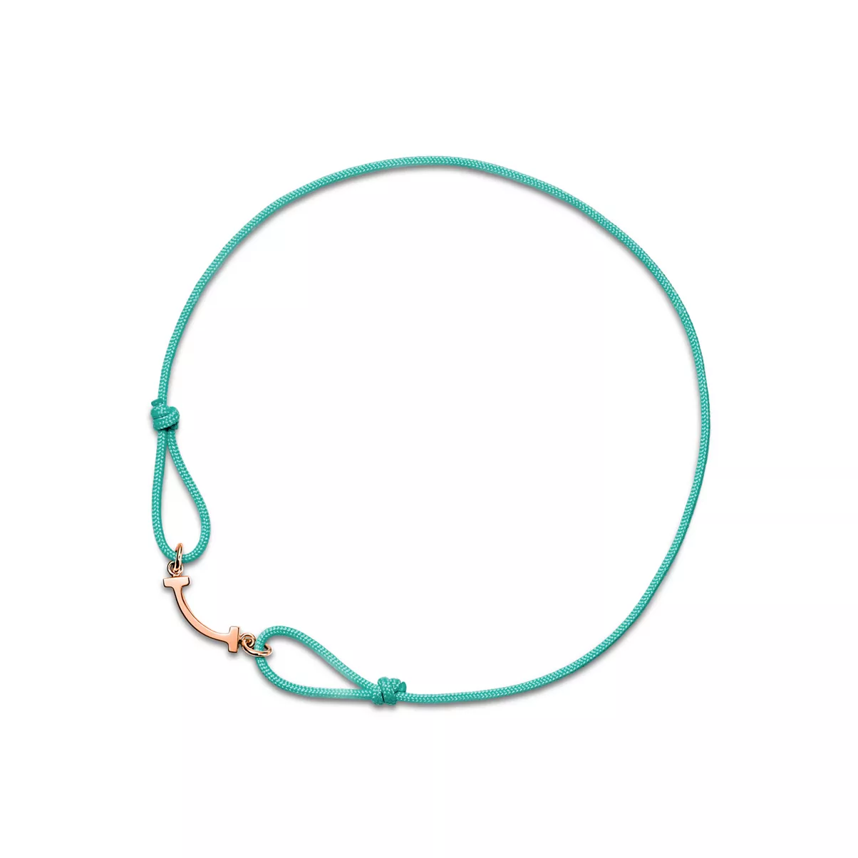 Smile Bracelet in Rose Gold on a Blue Cord