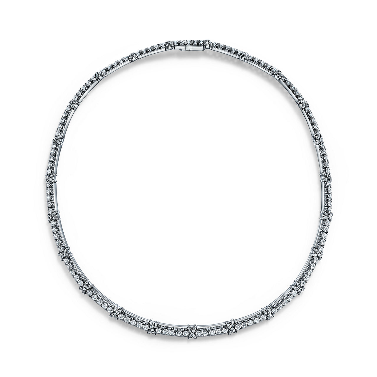 Collana in platino e oro giallo con diamanti
