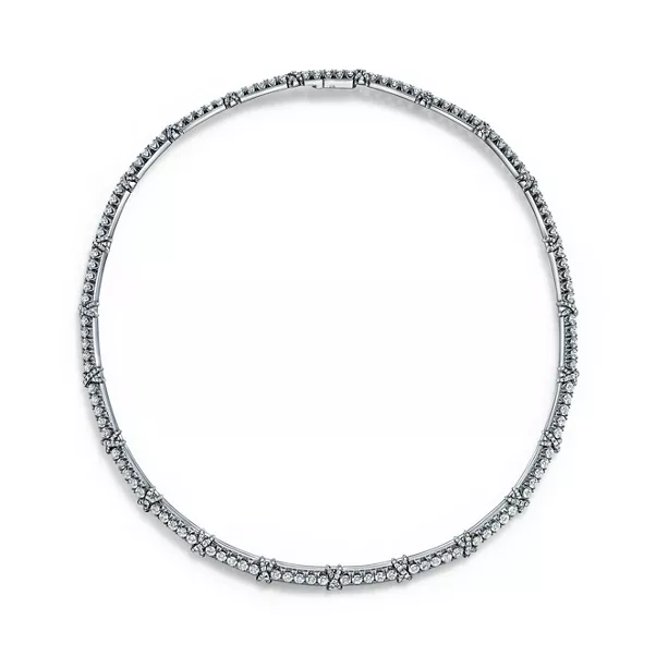Halskette in Platin mit Diamanten