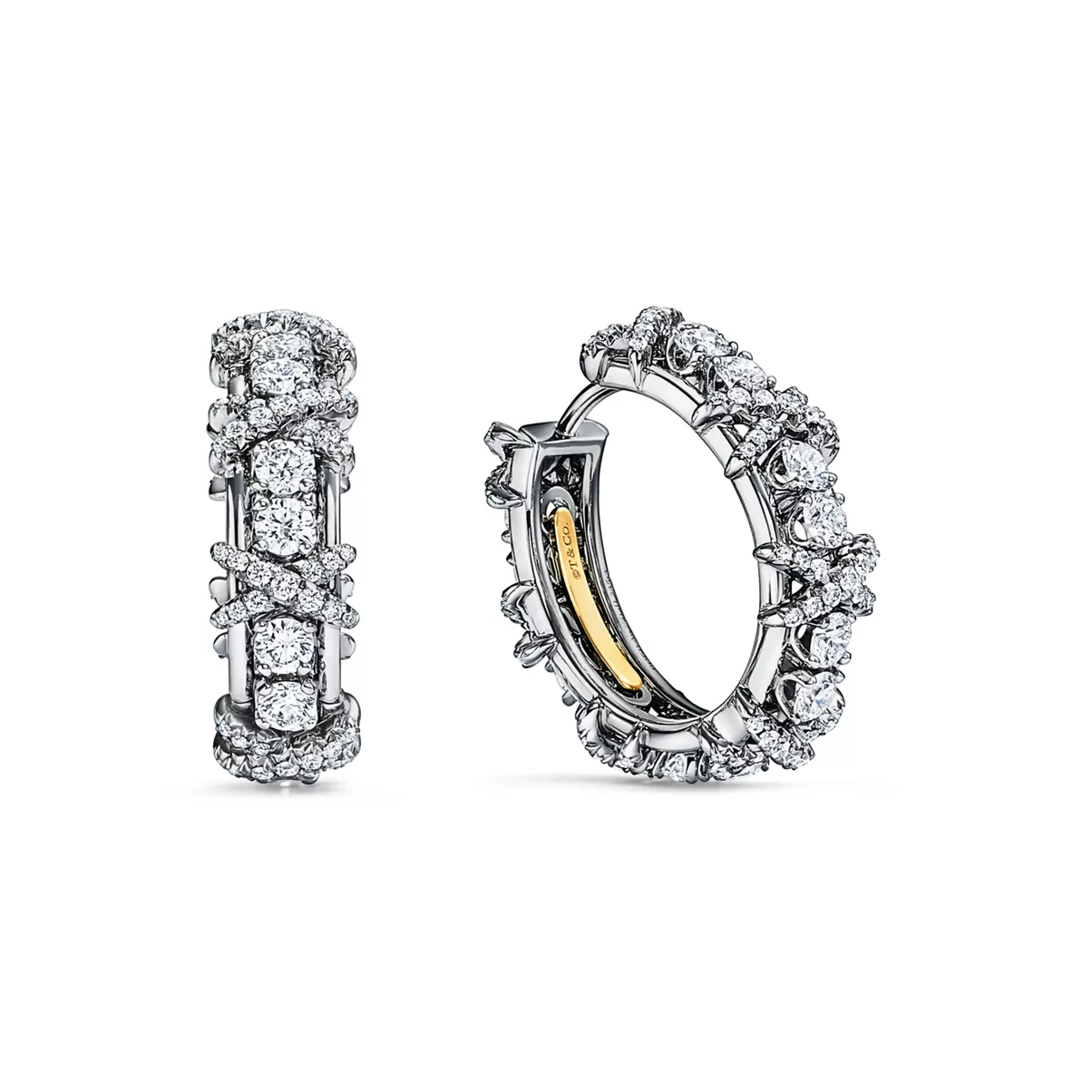 Ohrringe in Platin mit Diamanten