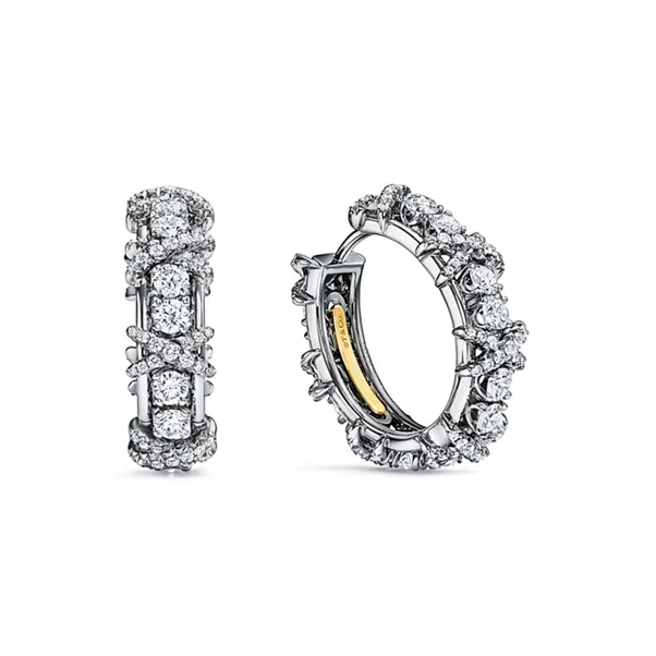 Earrings in Platinum with Diamonds