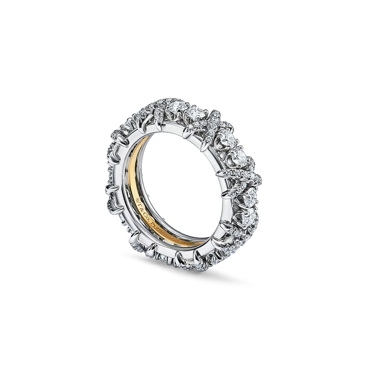 Sixteen Stone by Tiffany:Ring in Platinum and Yellow Gold with Diamonds image number 3