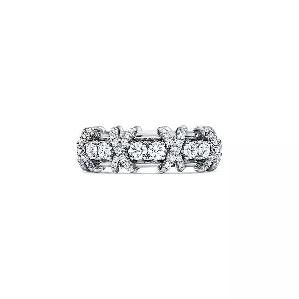Bague en platine 950 millièmes et diamants