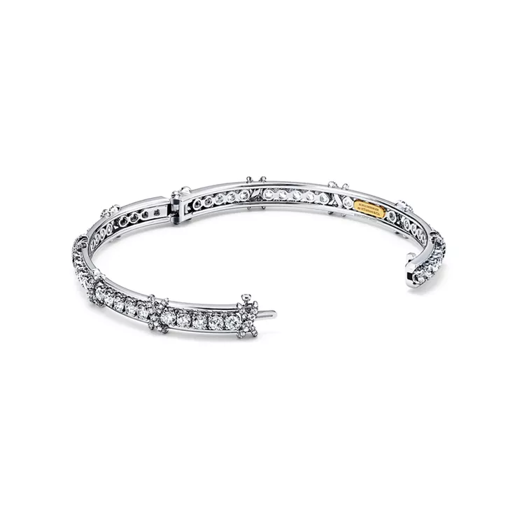 Sixteen Stone by Tiffany:Bangle in Platinum with Diamonds, 4