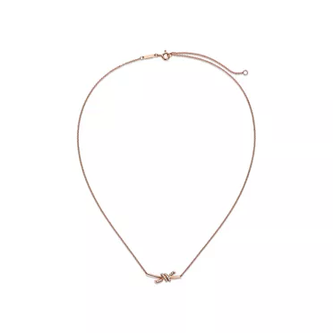 Tiffany Knot:Small Pendant in Rose Gold with Diamonds, 2