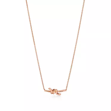 Tiffany Knot:Small Pendant in Rose Gold with Diamonds, 3