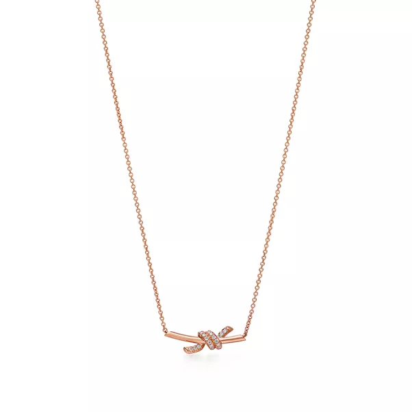 Pendentif en or rose 18 carats et diamants. Small.