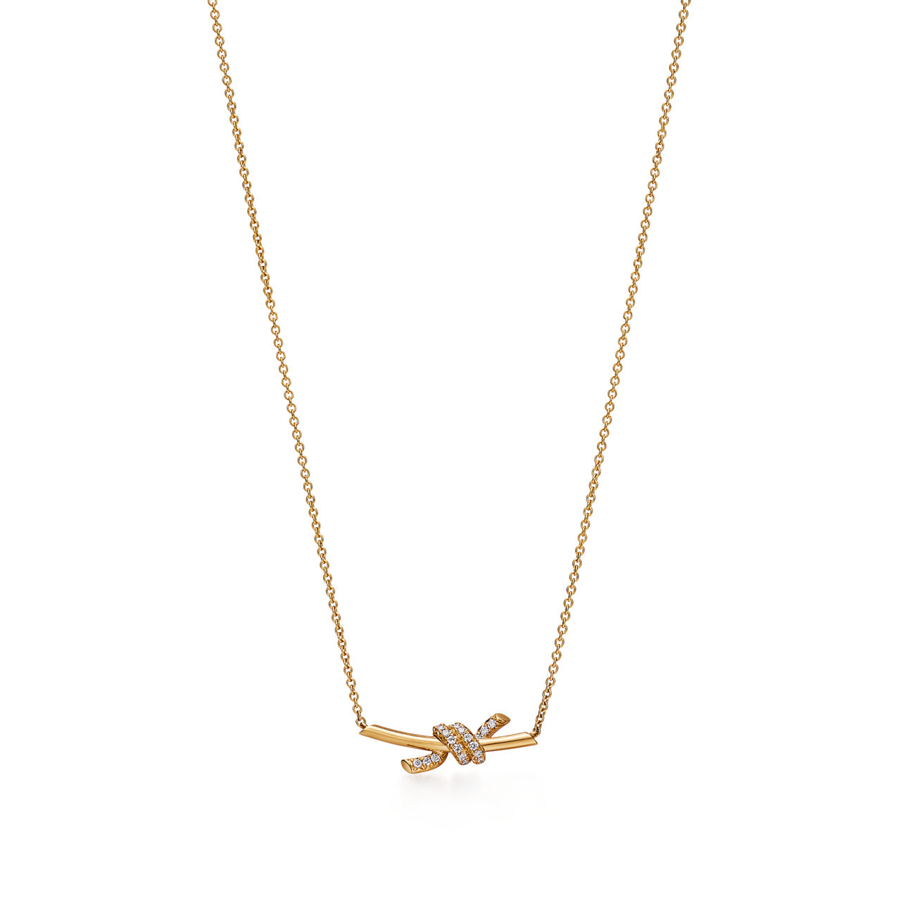 Tiffany Knot:Colgante pequeño de oro amarillo con diamantes imagen número 0