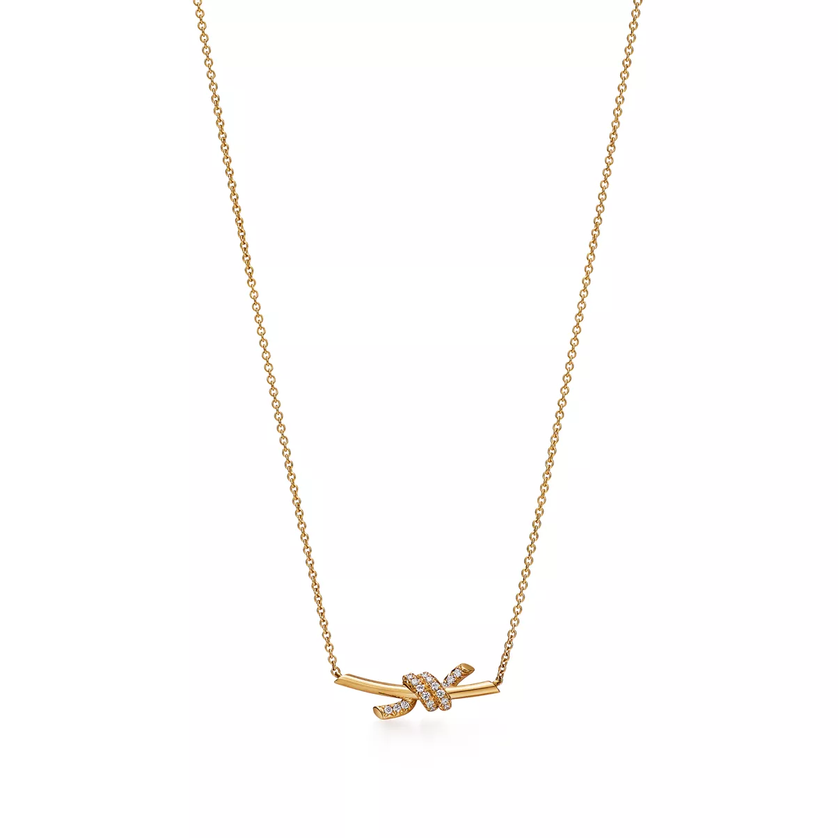 Small Pendant in Yellow Gold with Diamonds