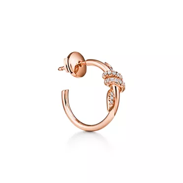 Tiffany Knot:Boucles d’oreilles créoles en or rose 18 carats et diamants, 2