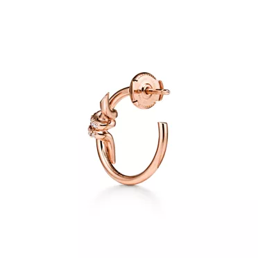 Tiffany Knot:Boucles d’oreilles créoles en or rose 18 carats et diamants, 3
