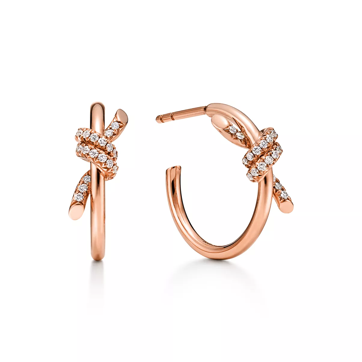 Hoop Earrings in Rose Gold with Diamonds