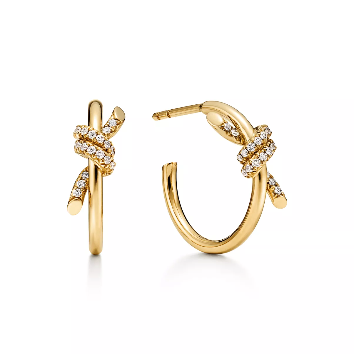 Hoop Earrings in Yellow Gold with Diamonds