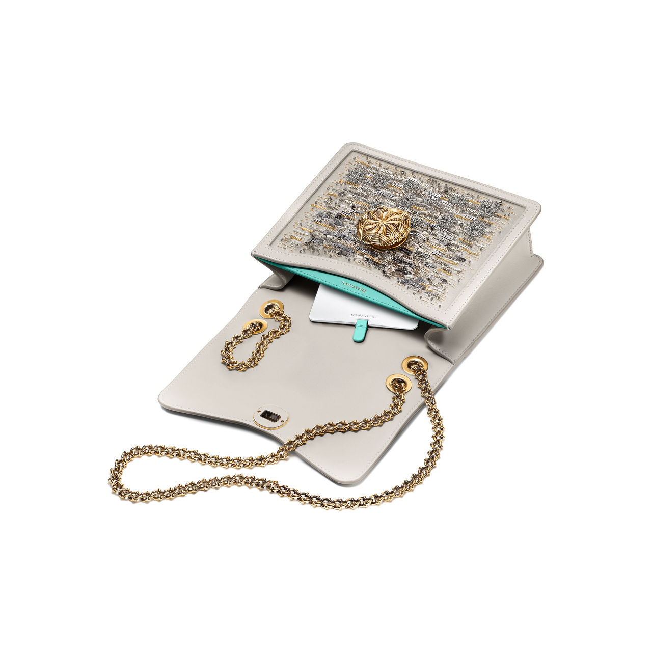 Medium Ribbons Shoulder Bag in Beaded Satin