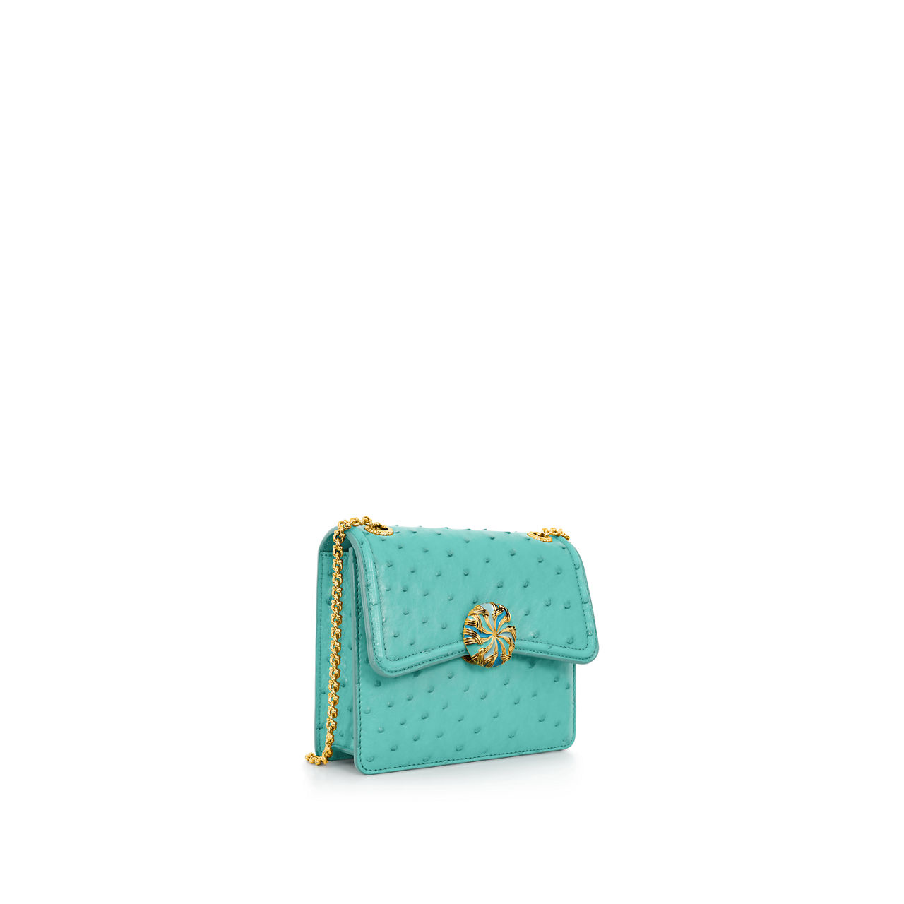 Medium Ribbons Shoulder Bag in Ostrich Leather