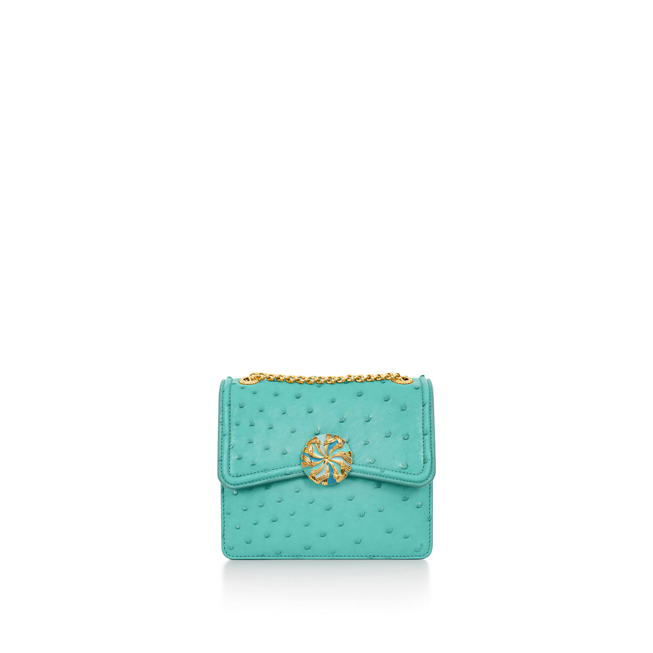 Medium Ribbons Shoulder Bag in Ostrich Leather