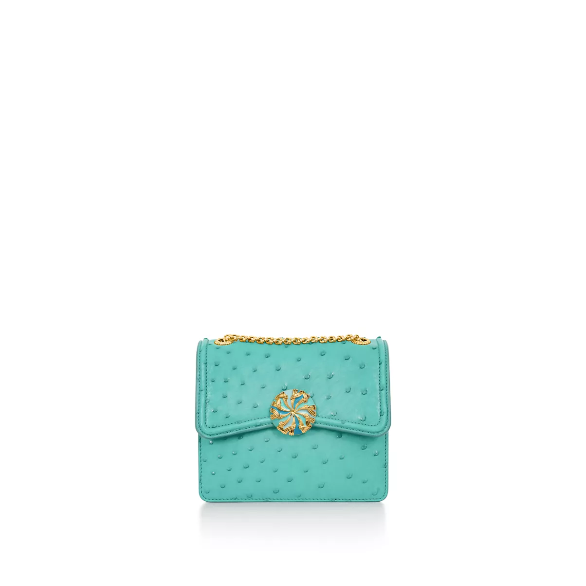 Medium Ribbons Shoulder Bag in Ostrich Leather