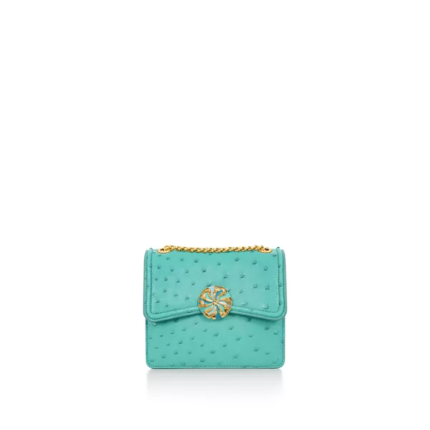 Medium Ribbons Shoulder Bag in Ostrich Leather