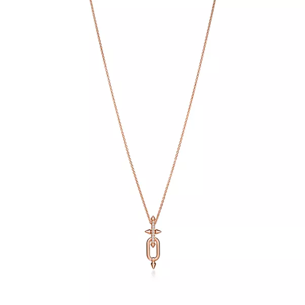 Anhänger in Roségold mit Diamanten