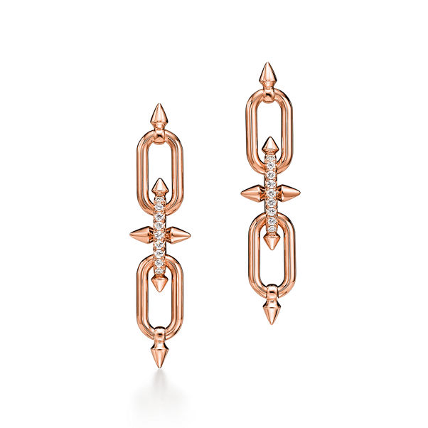 Collezione Tiffany Titan by Pharrell Williams:Orecchini in oro rosa con diamanti