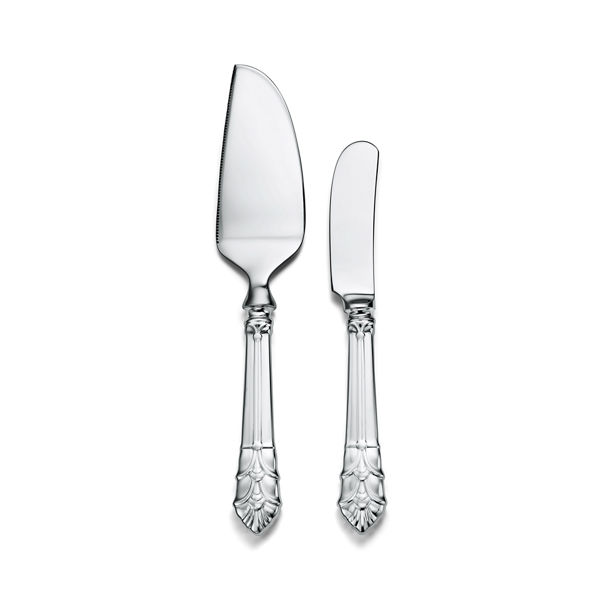 Collezione Palmette:Set per formaggi in argento e acciaio inossidabile