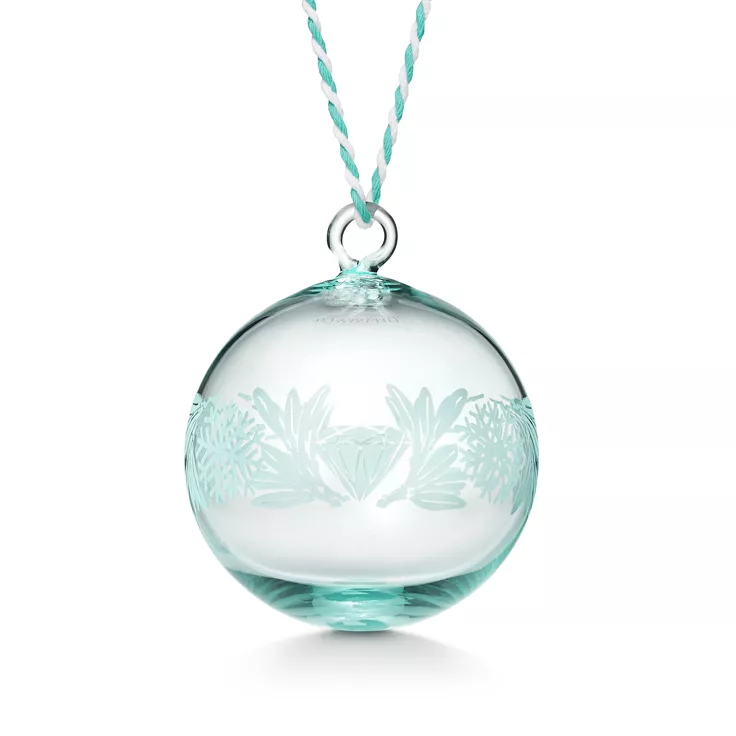 Tiffany Heritage Etched Ornament in Tiffany Blue&reg; Crystal Glass, 1