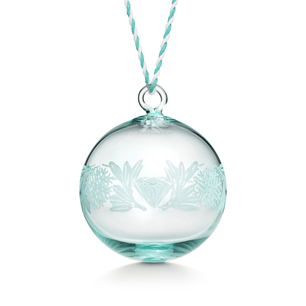 Tiffany Heritage Etched Ornament in Tiffany Blue® Crystal Glass