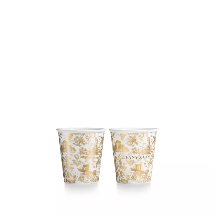 Tiffany Toile:Coffee Cups Set of Two, in Bone China, 1