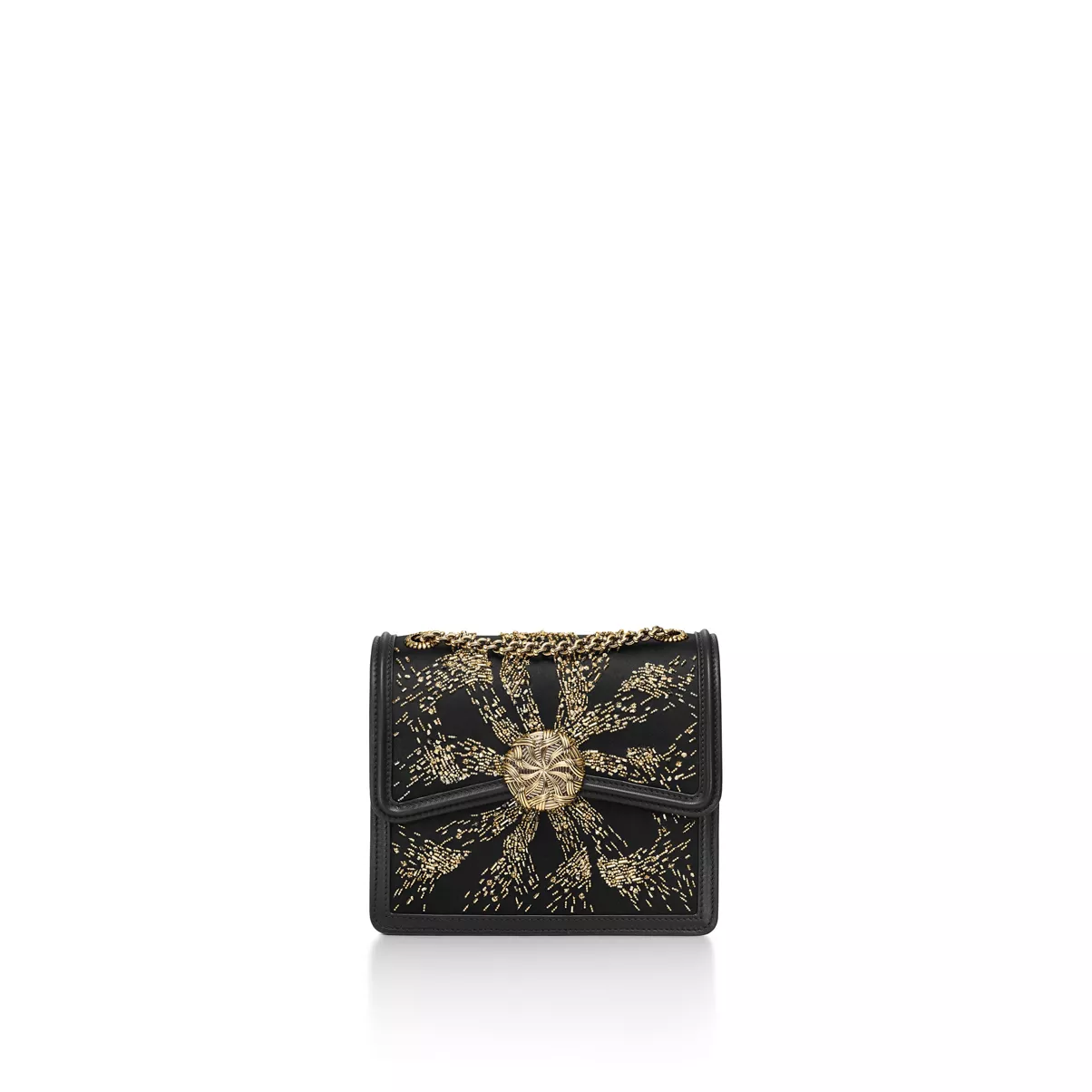 Medium Ribbons Shoulder Bag in Beaded Satin