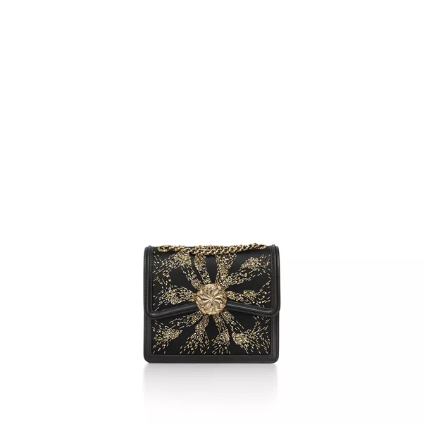 Medium Ribbons Shoulder Bag in Beaded Satin