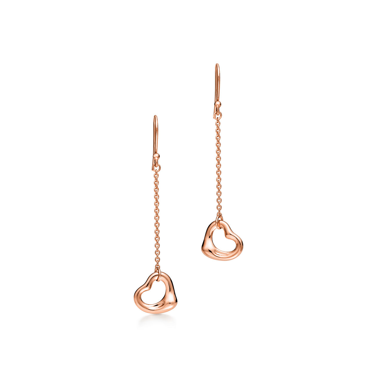 Open Heart Earrings in Rose Gold