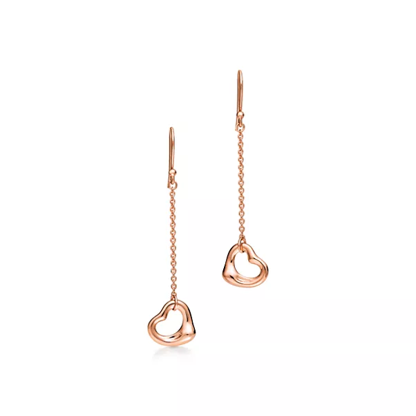 Open Heart Earrings in Rose Gold
