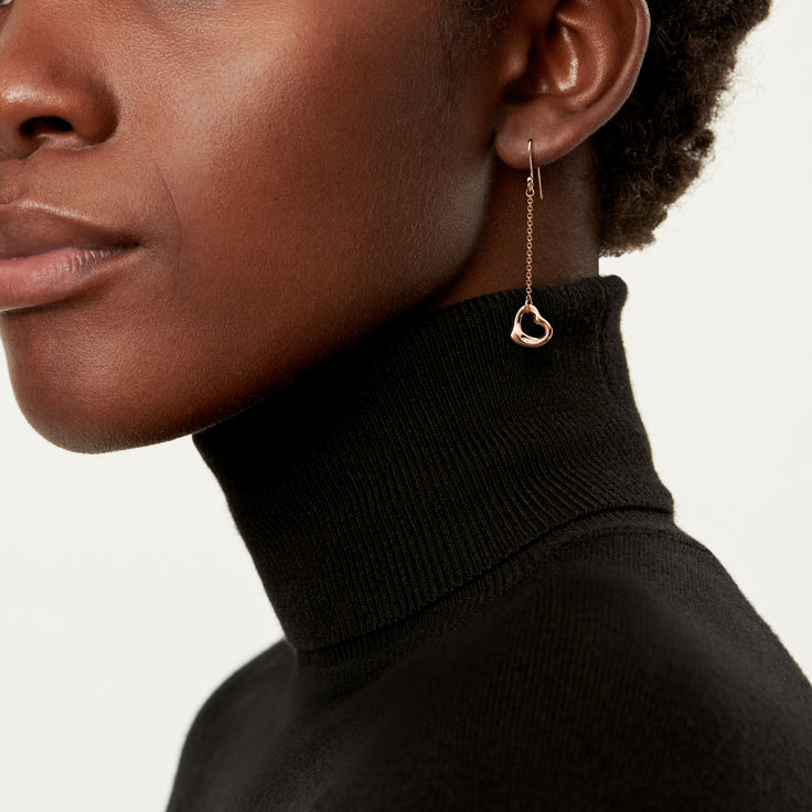 Elsa Peretti®:Boucles d’oreilles Open Heart en or rose 18 carats numéro dimage {1}