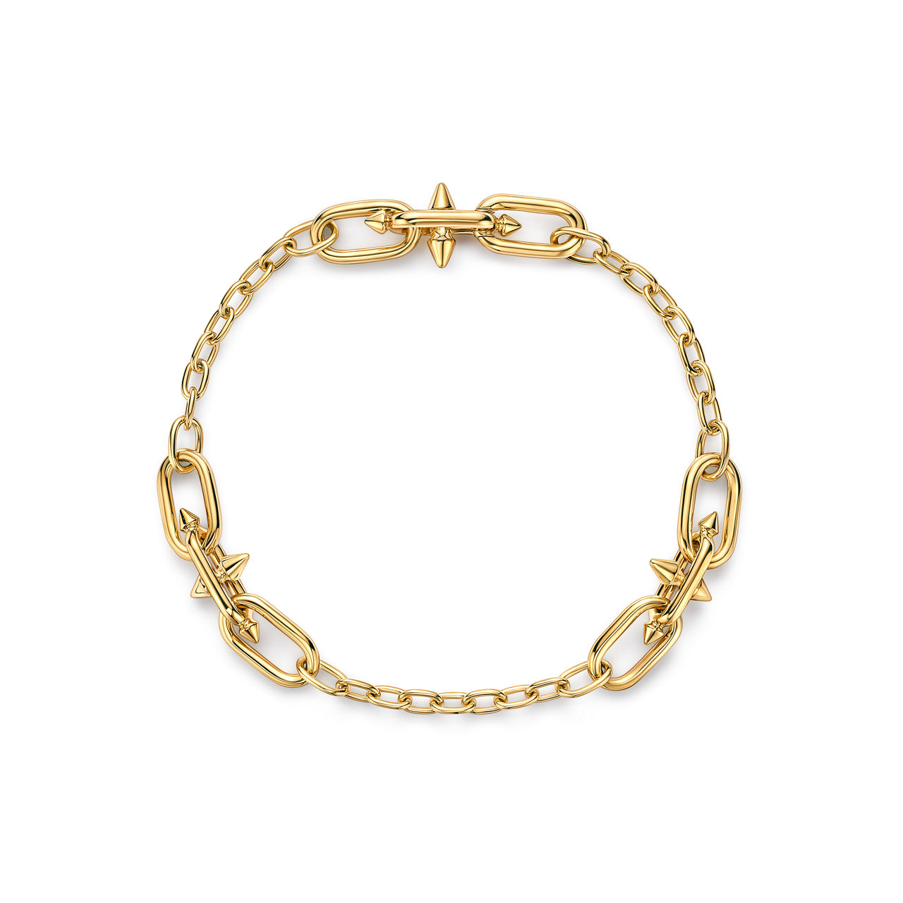 Pulsera estilo sautoir de eslabones pequeños de oro amarillo