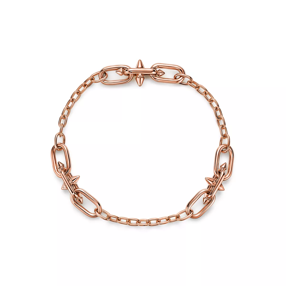 Small Link Station Bracelet in Rose Gold