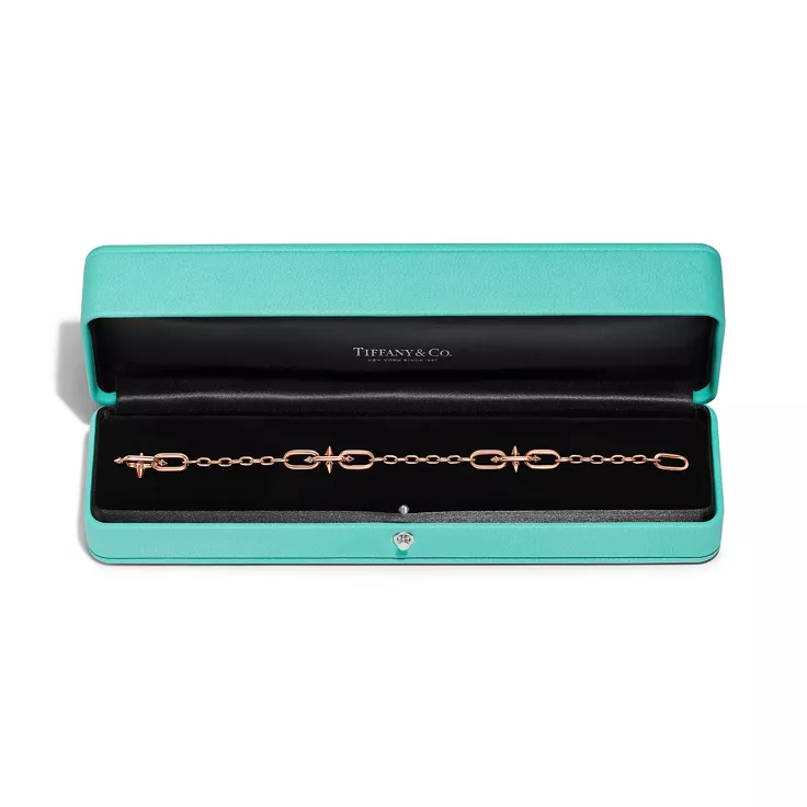 Tiffany Titan by Pharrell Williams:Small Link Station Bracelet in Rose Gold, 5